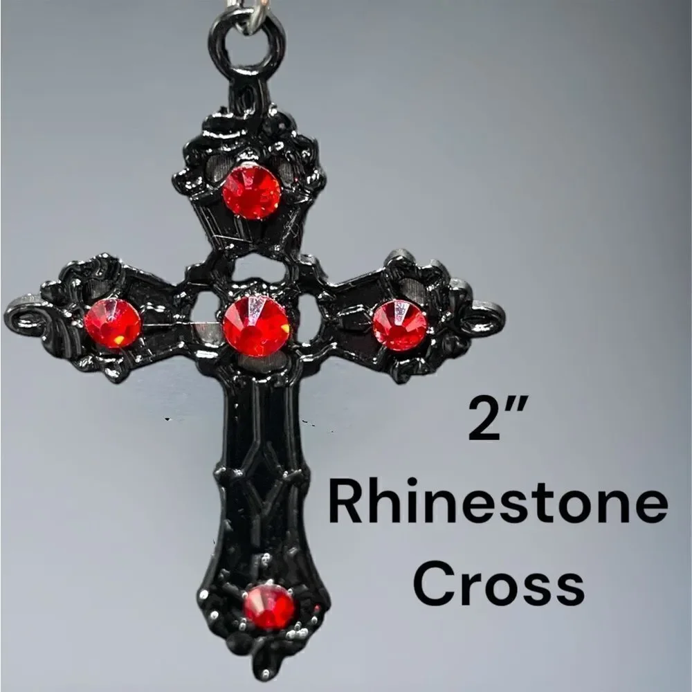 Unisex l Cross Series l Rhinestone Necklace l New